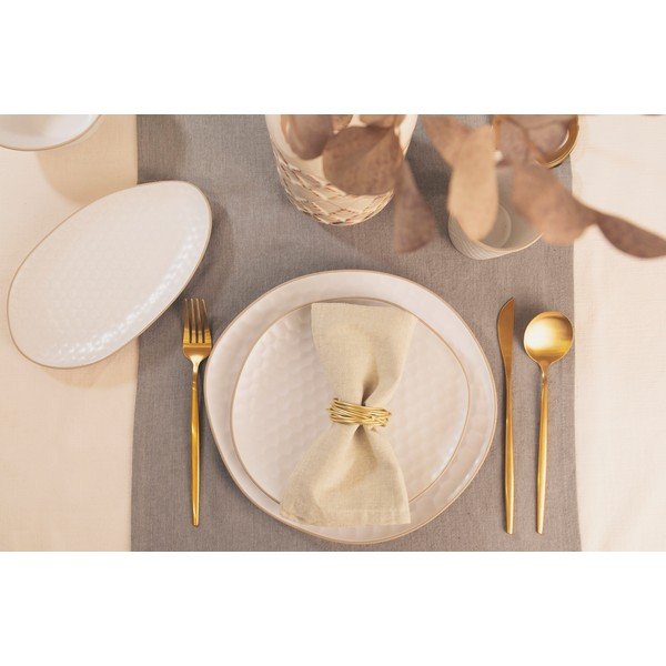 Farfurii albe 6 buc. adânci din gresie Imprints – Villa Altachiara-image-1