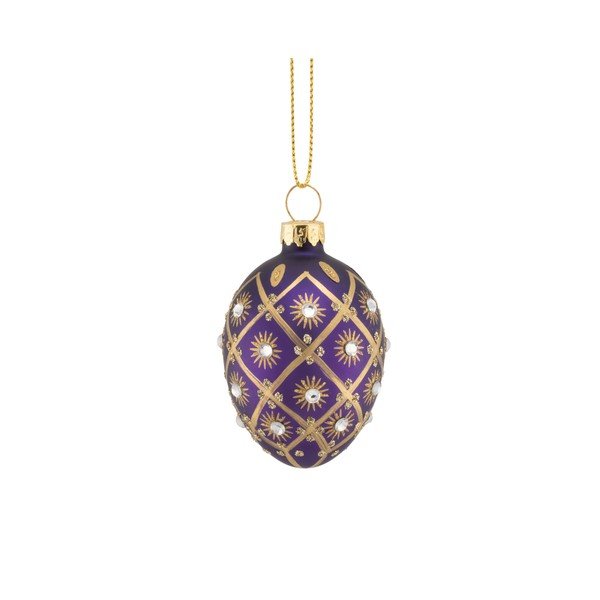 Globuri de Crăciun 4 buc. din sticlă 4 cm Diamante Oval – Sass & Belle-image-2