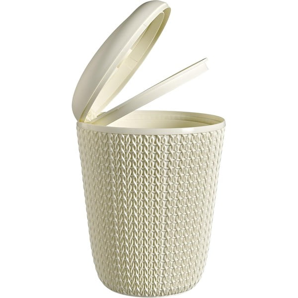 Coș de gunoi alb pentru baie Curver Knit, 7 l-image-4