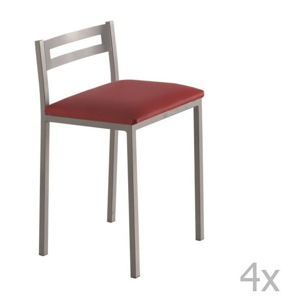 Set 4 scaune Pondecor David, roșu 