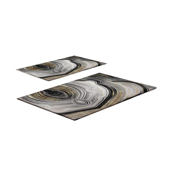 Covorașe de baie gri/aurii 2 buc. 60x100 cm CT – Foutastic