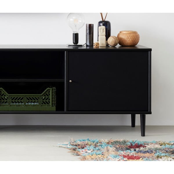 Comodă TV cu picioare din metal Mistral 233, negru-image-1