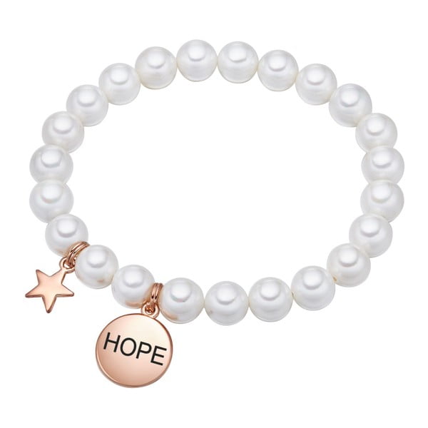Brățară cu perle Pearls of London Hope, 19 cm, alb