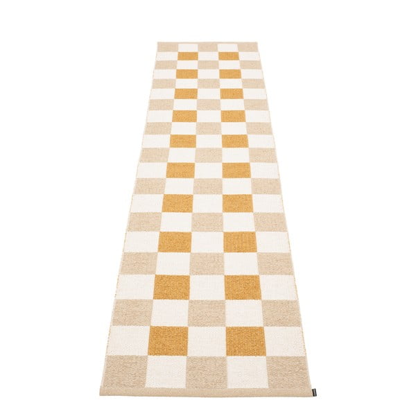 Covor tip traversă pentru interior și exterior galben ocru/bej 70x300 cm Pix Vanilla Ochre – Pappelina