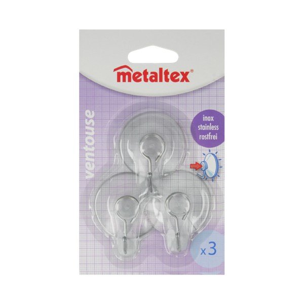 Cârlige 3 buc. autoadezive din plastic – Metaltex-image-2