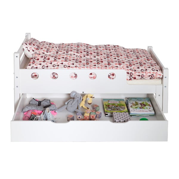 Sertar pentru sub pat de copii  alb 70x140 cm White Junior – Flexa-image-1