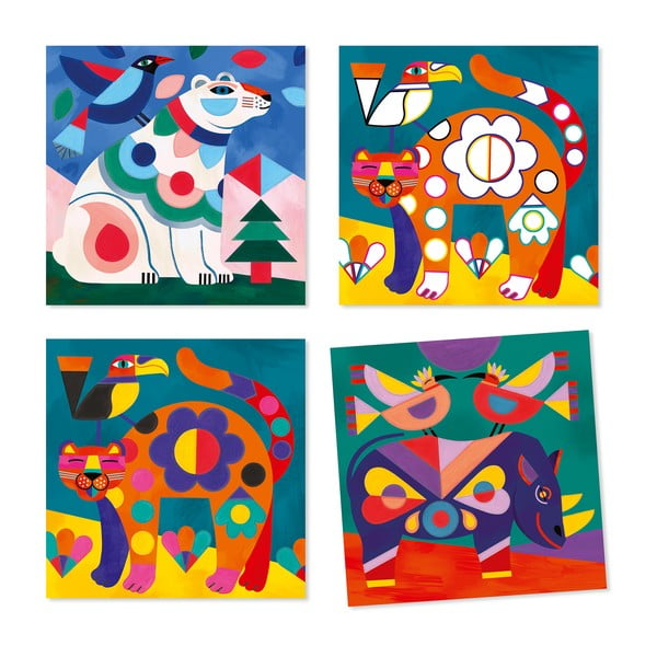 Set carte de colorat cu acuarele Djeco Vivid