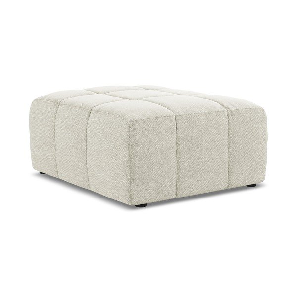 Taburet bej cu tapițerie din țesătură bouclé Aloha – Makamii-image-3