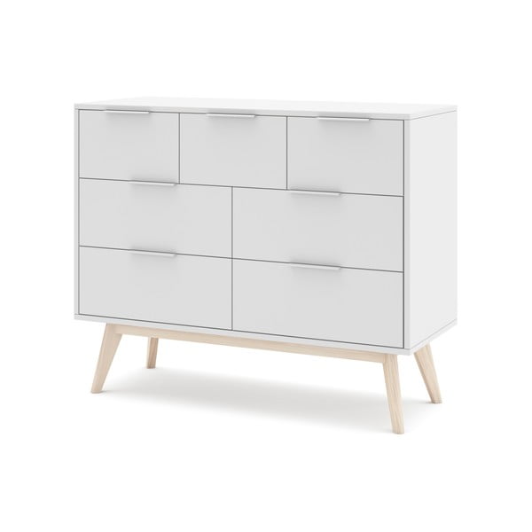 Comodă albă joasă 120x83 cm Campus – Marckeric-image-2