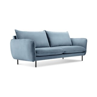 Canapea țesătură catifea Cosmopolitan Design Vienna, 160 cm, albastru deschis