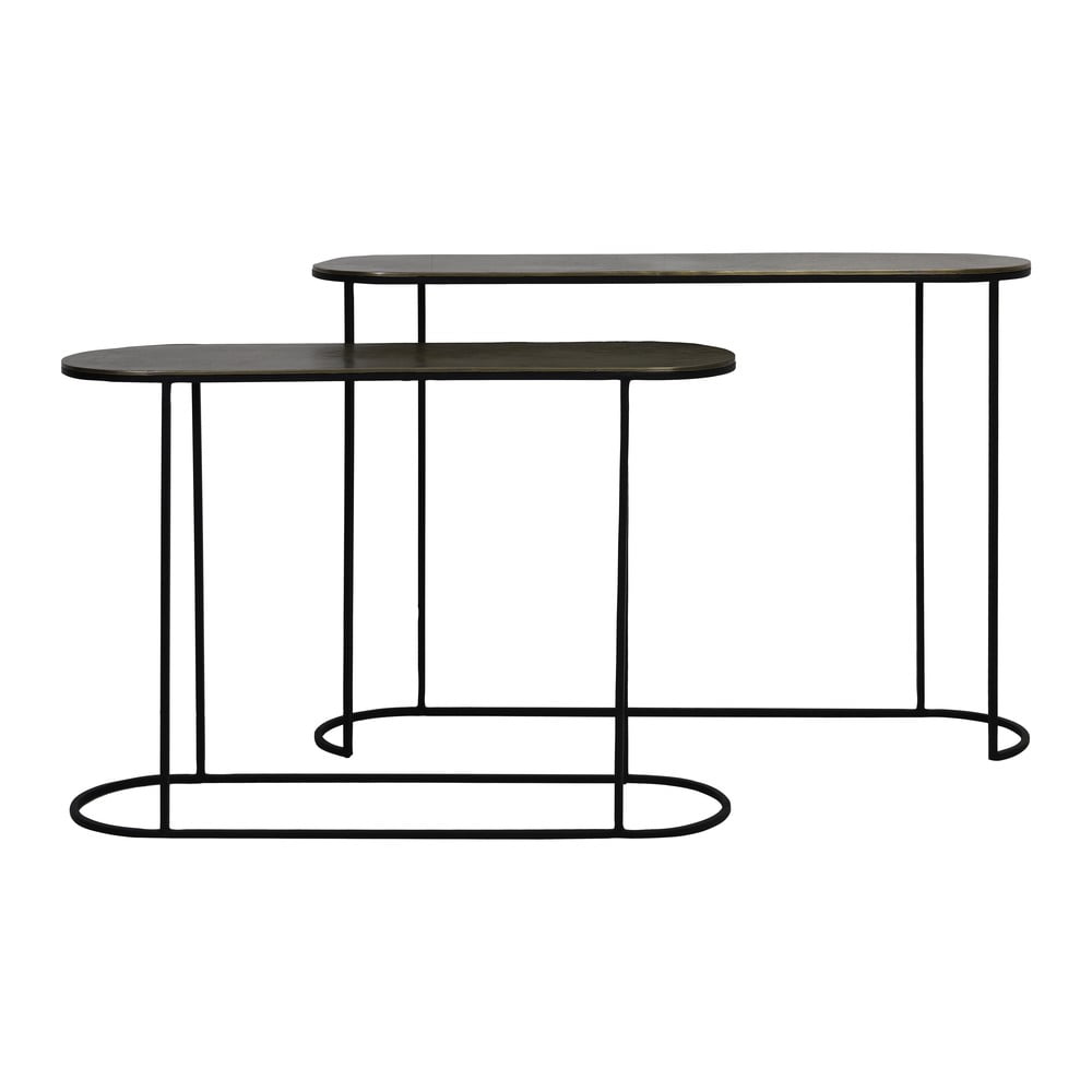 Mese consolă în culoarea bronz 2 buc. din metal 28x118 cm Bocov – Light &amp; Living