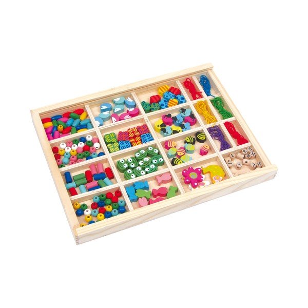 Set creativ cu mărgele din lemn Legler Beads-image-1