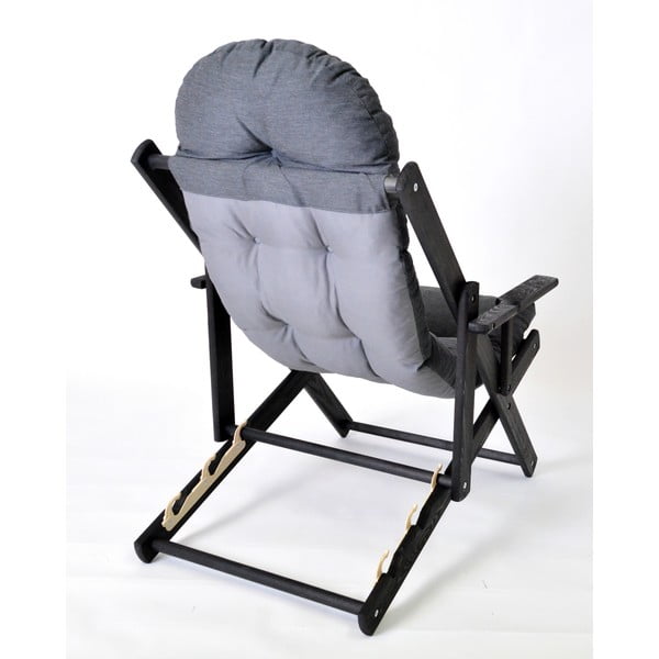 Șezlong de grădină gri închis din lemn pliabil Borneo – Rojaplast-image-2