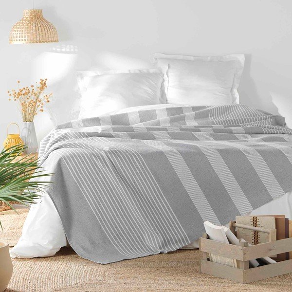 Cuvertură gri 240x260 cm Adele – douceur d'intérieur-image-1