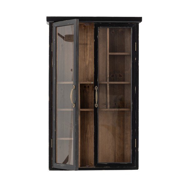 Vitrină neagră din lemn de brad suspendată 50x80x14 cm Hazem – Bloomingville-image-4