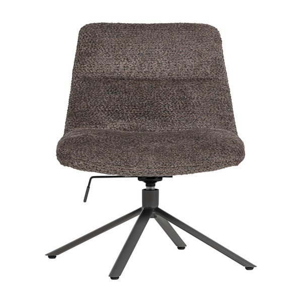 Fotoliu maro pivotant cu tapițerie din țesătură bouclé Soren – WOOOD-image-2