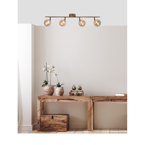 Plafonieră în culoarea bronz cu abajur din sticlă ø 10 cm Rodia – Candellux Lighting-image-1