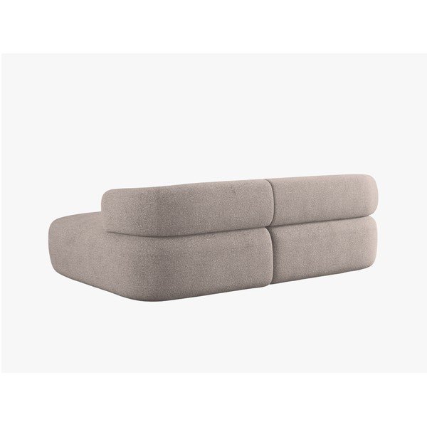 Colțar maro deschis cu tapițerie din țesătură bouclé (cu colț pe partea dreaptă/cu șezlong) Jenny – Micadoni -image-3