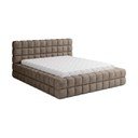 Pat matrimonial maro deschis tapițat cu spațiu de depozitare cu somieră 180x200 cm Dizzle – ELTAP