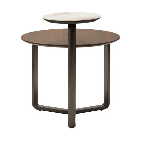 Măsuță de cafea maro rotundă din lemn de eucalipt 55x67 cm Imperia – Premier Housewares-image-3