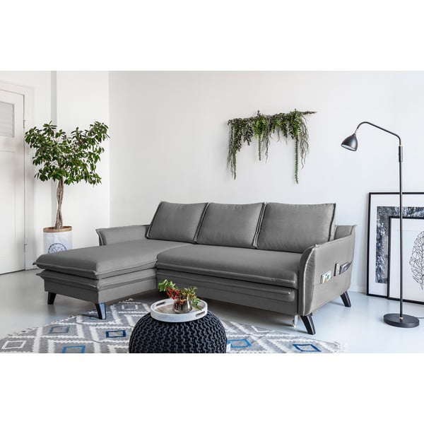 Colțar extensibil cu șezlong pe partea stângă Miuform Charming Charlie, gri închis-image-3