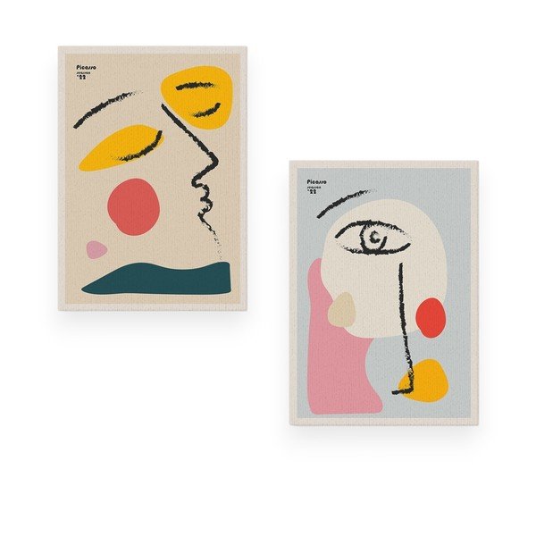 Tablouri 2 buc. 50x70 cm Faces – Wallity