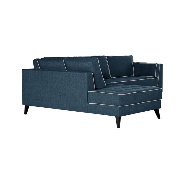 Canapea cu detalii crem Stella Cadente Maison Atalaia, pe partea stângă, albastru denim-image-4