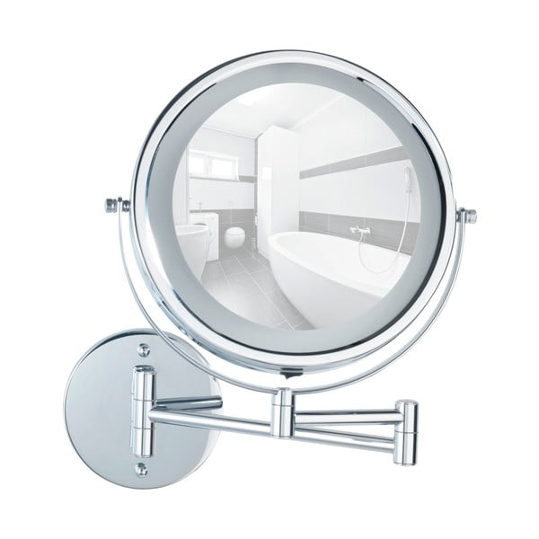 Oglindă cosmetică (5x) cu led/de mărire ø 17,5 cm Power-Loc Lumi – Wenko-image-3