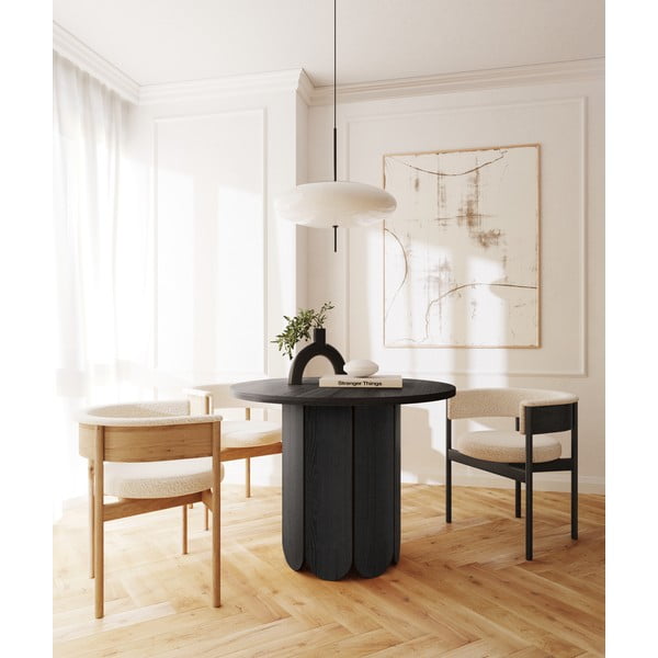 Masă de dining rotundă cu aspect de lemn de stejar ø 98 cm Soft – Woodman-image-2