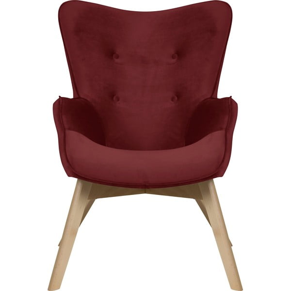 Fotoliu roșu cu tapițerie din catifea Niko – Ropez-image-2