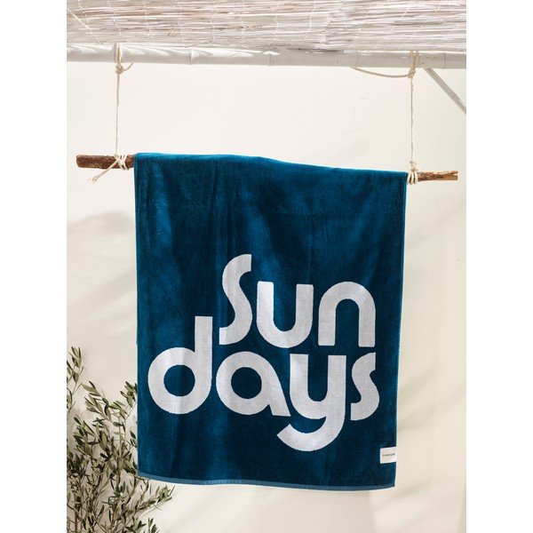 Prosop pentru plajă Sunnylife Nouveau Bleu, albastru indigo-image-1