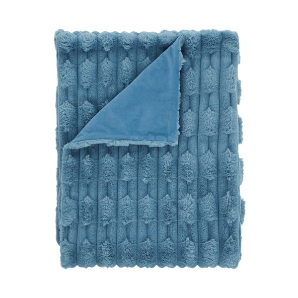 Pătură albastră din micropluș/cocolino 150x200 cm Carved Fur – Bianca