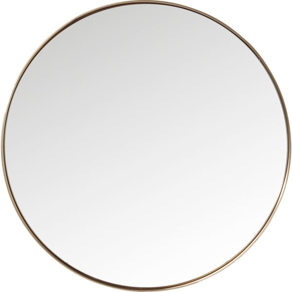Oglindă rotundă cu ramă arămie Kare Design Round Curve, ⌀ 100 cm