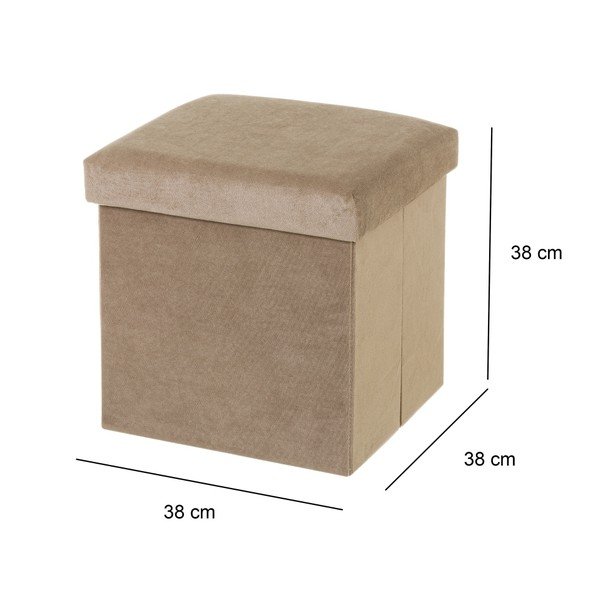 Taburet bej cu tapițerie din catifea Velvet – Casa Selección-image-3