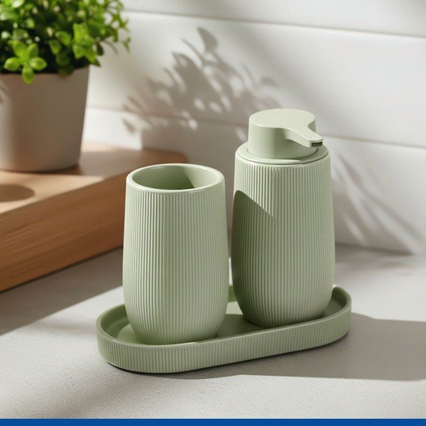 Organizator de baie verde din ceramică Fablo – Wenko-image-1