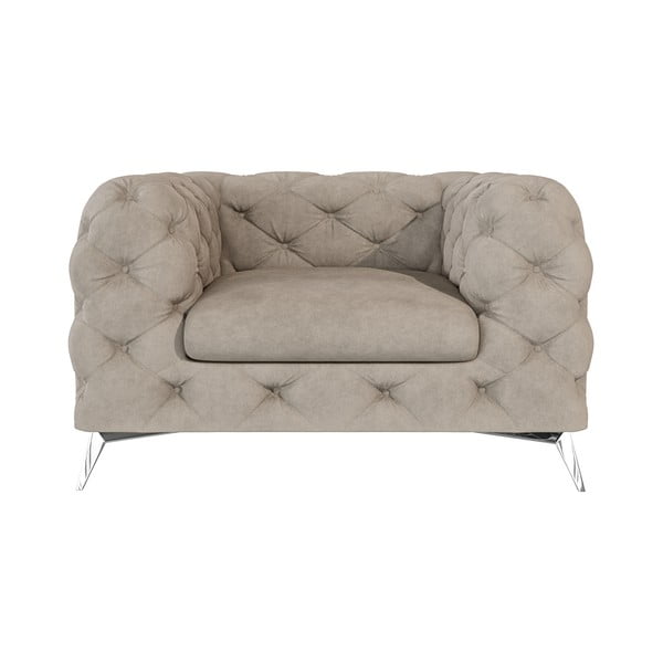 Fotoliu grej cu tapițerie din catifea Chelsea – Ropez-image-2