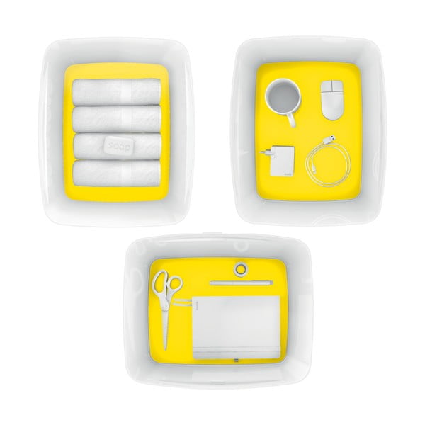 Cutie de depozitare din plastic alb-galben cu capac MyBox - Leitz-image-2