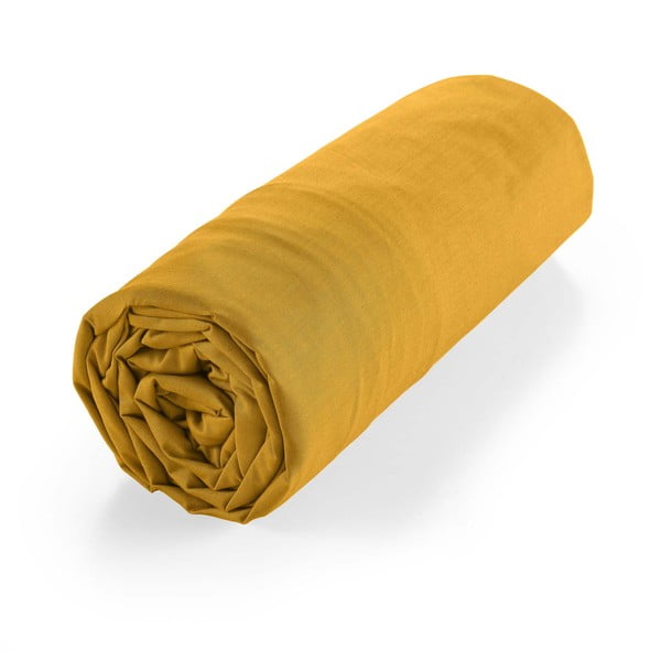Cearceaf galben din bumbac organic cu elastic 160x200 cm Biolina – douceur d'intérieur-image-4