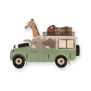 Cuier de perete verde pentru copii Safari Van - Little Nice Things