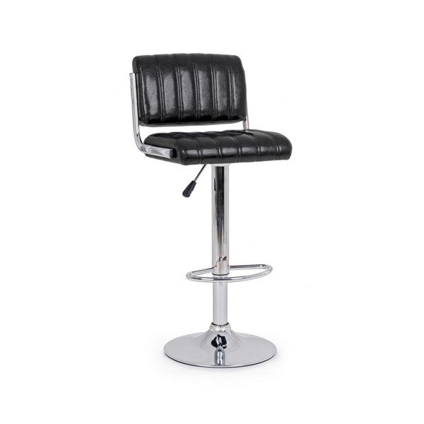 Scaun de bar negru cu înălțime ajustabilă/rotativ din imitație de piele Barclay – Bizzotto