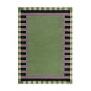 Covor verde/mov țesut manual din lână 160x230 cm Kai Wool Border – Flair Rugs