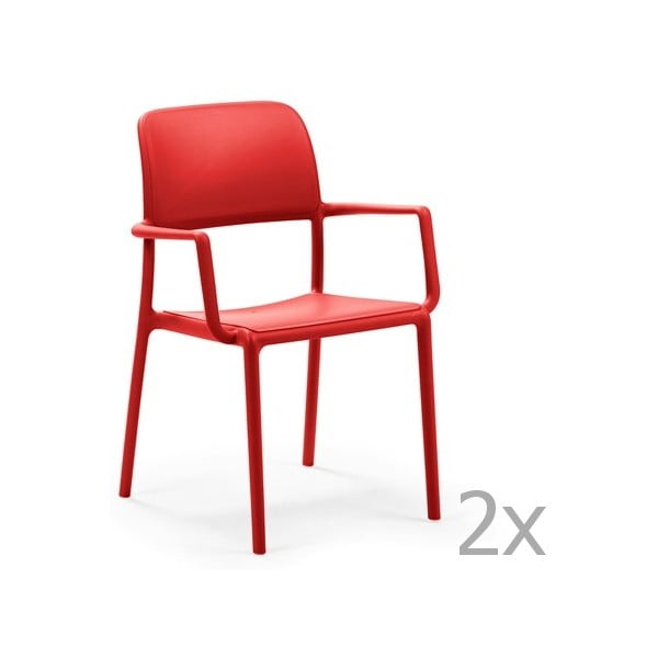 Set 2 scaune de grădină Nardi Riva, roșu