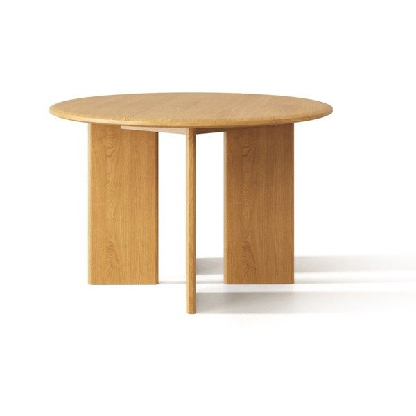 Masă de dining rotundă din lemn de stejar ø 120 cm Charlotte – Micadoni 