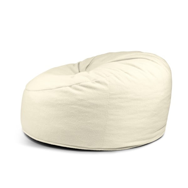 Fotoliu bean bag gri deschis cu tapițerie din țesătură bouclé Om 135 – SLOWDOWN-image-3