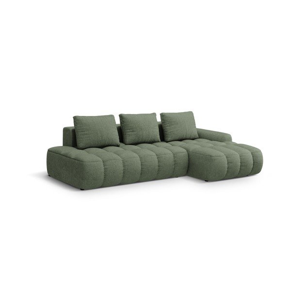 Colțar verde extensibil/cu spațiu de depozitare (cu colț pe partea dreaptă/cu șezlong) Linz – Cosmopolitan Design-image-2