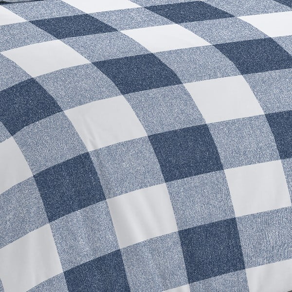 Lenjerie de pat alb-albastru 200x135 cm Bold Check - Cloudsoft-image-1