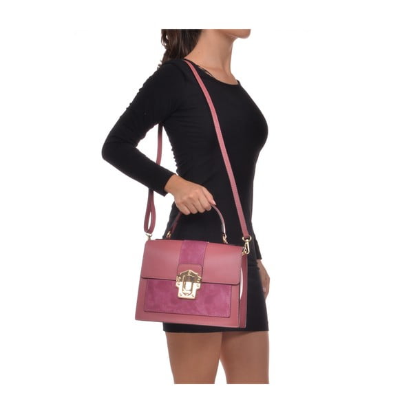 Geantă din piele Isabella Rhea, 22 x 27 cm, roz-image-4