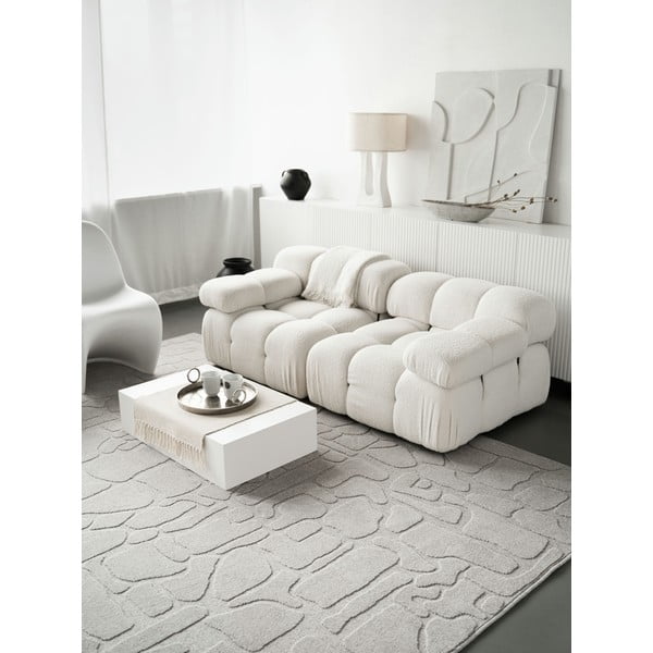 Covor gri deschis din lână 200x300 cm Morphic Dunes – Agnella-image-1