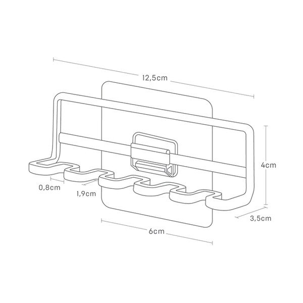 Suport pentru periuța de dinți alb autoadeziv din metal Film Hook – YAMAZAKI-image-4