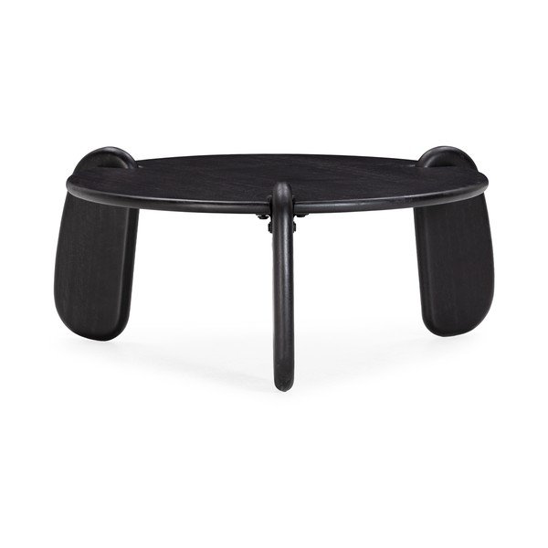 Măsuță de cafea neagră rotundă din lemn de mango ø 80 cm Tamira – MOME